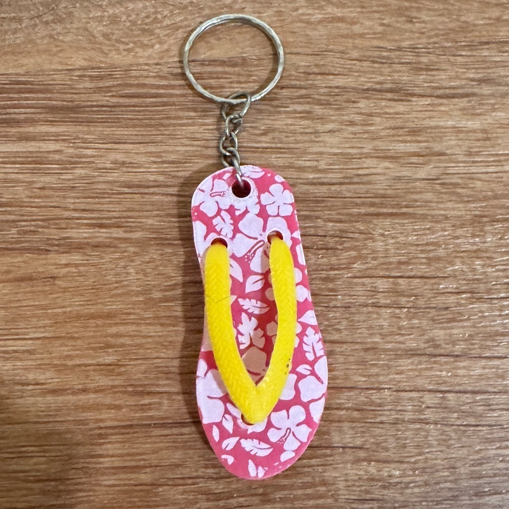 Pink Floral Flip Flop Keychain​​​